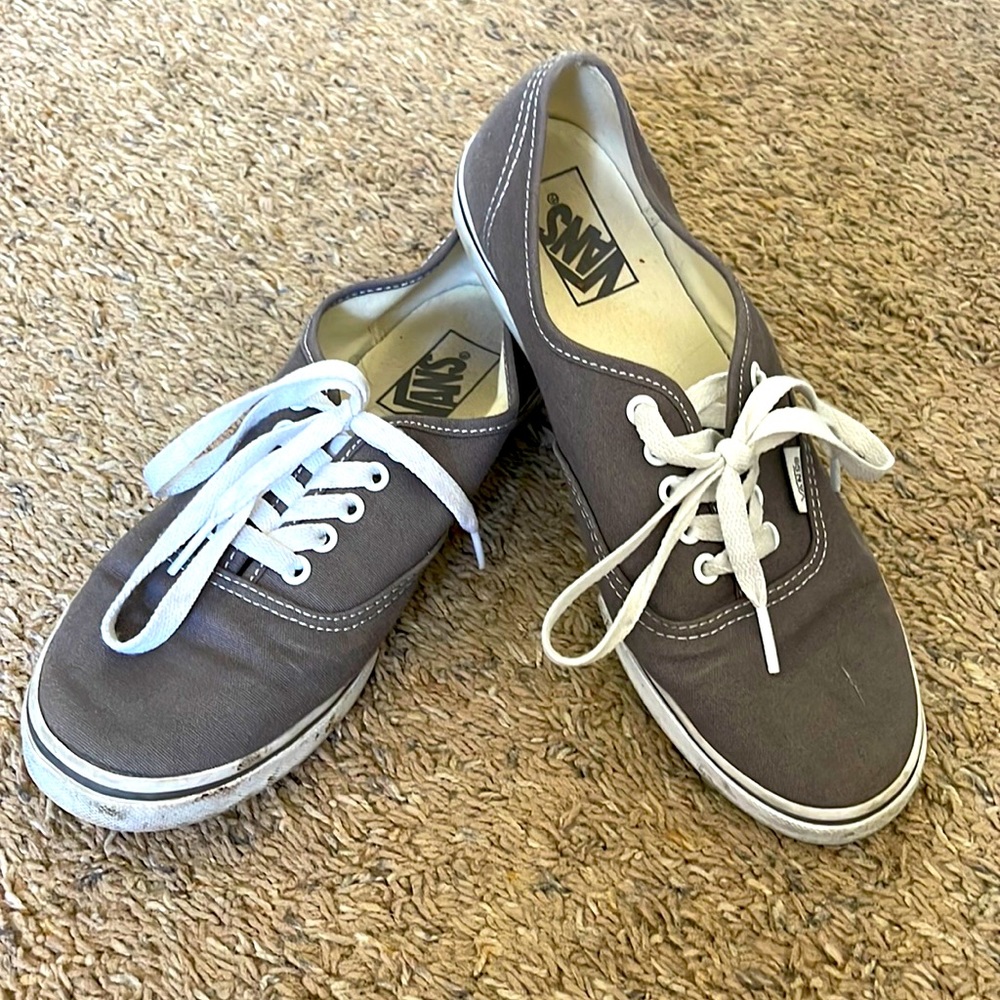 Gray laced Vans